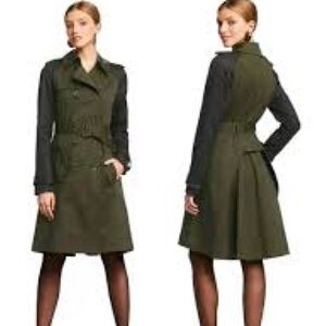 NWT Altuzarra Target 20 Year Anniv Women’s Olive Trench Coat Belted Peplum Sz